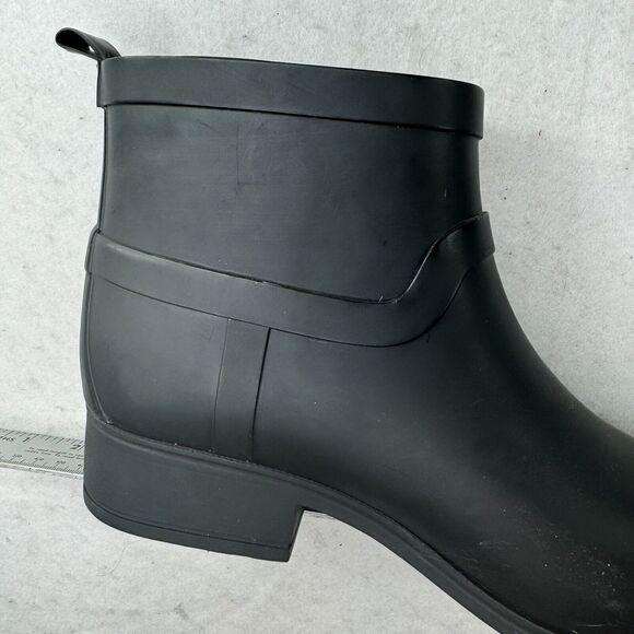 Lucky Brand‎ Rounded Toe Pull On Rubber Black Ankle Boots Casual Booties Size 9 - Picture 2 of 13